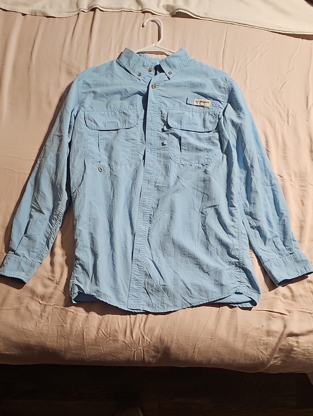 Magellan Outdoors Light Blue Men's Casual Button-Down Shirt